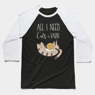 Cats and Yarn | Cat Lover Gift Baseball T-Shirt